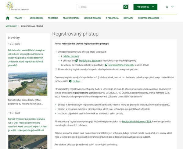 Portál farmáře – praktický průvodce